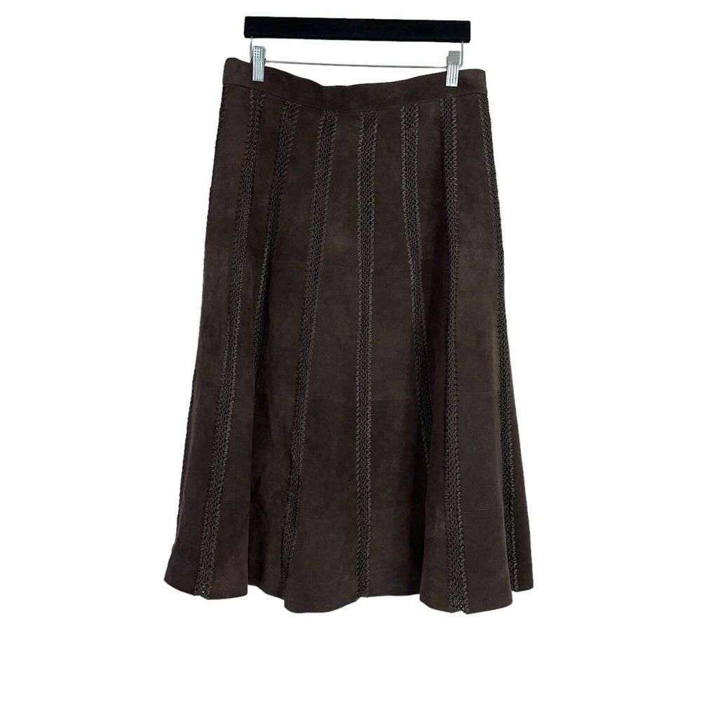 Elegant Brown Midi Skirt